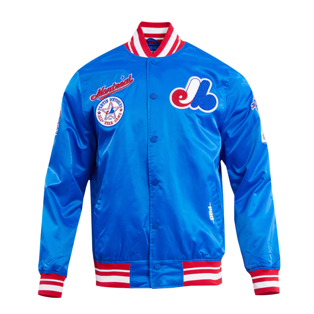 Montreal Expos Retro Classic Satin Varsity Jacket (Blue)