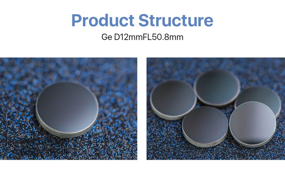 Ge CO2 Laser Focus Lens Dia 12mm 0/47" Focal Length 50.8mm 2"