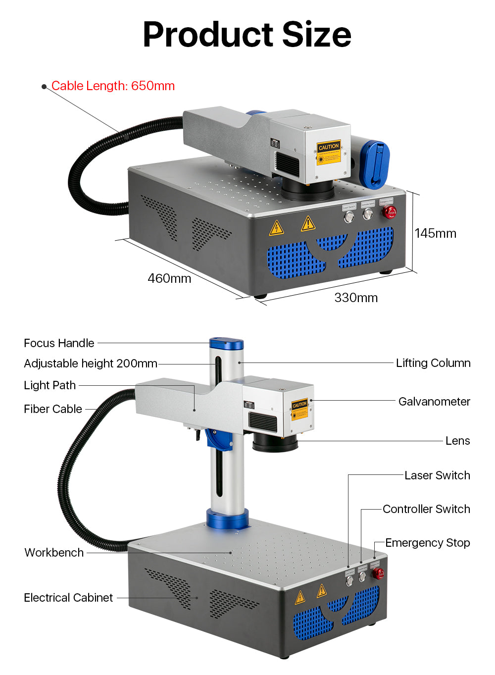 Cloudray Raycus Portable Fiber Laser Marking Machine AirMaker