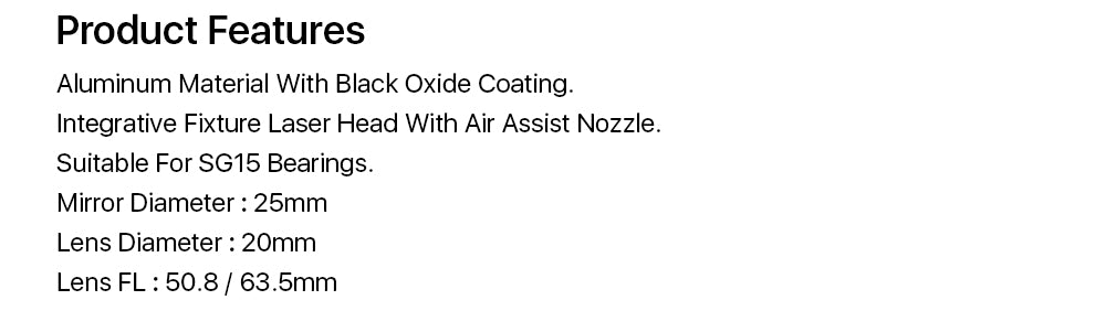 Cloudray CO2 Laser Head Inner Slider Type with Air Assist Nozzle for Inner Rail