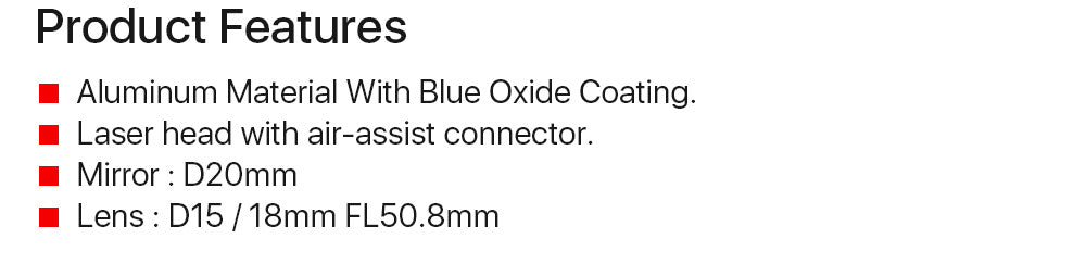 CO2 Laser Head for K40 Series Laser Engraving Cutting Machine