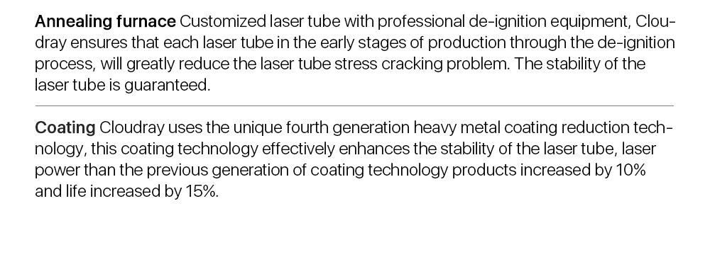 90-150W CO2 Laser Tube Upgraded Metal Head CR Series