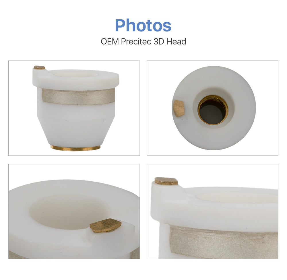 3D Laser Head Ceramic Part Nozzle Holder M6 Thread 17mm Diameter 14.4mm Height for Preccitec LightCutter 3D Laser Head