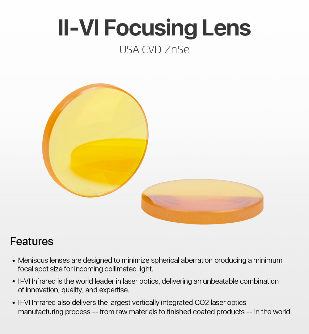 II-VI CVD ZnSe Focus Lens Dia. 20mm for CO2 Laser