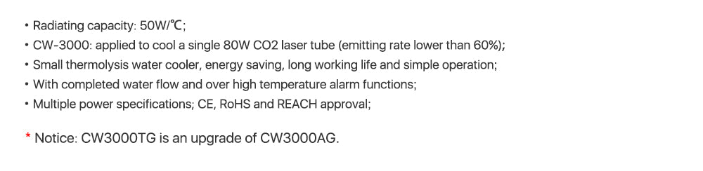 S&A Industrial Chiller CW3000 for Cooling 60W 80W Laser Tube