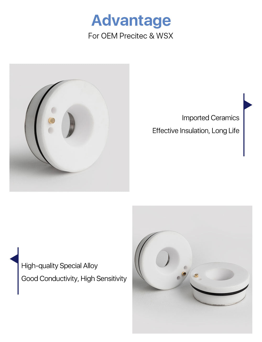 Ceramic Parts Dia.28mm/24.5mm for Precitec Fiber Laser Head