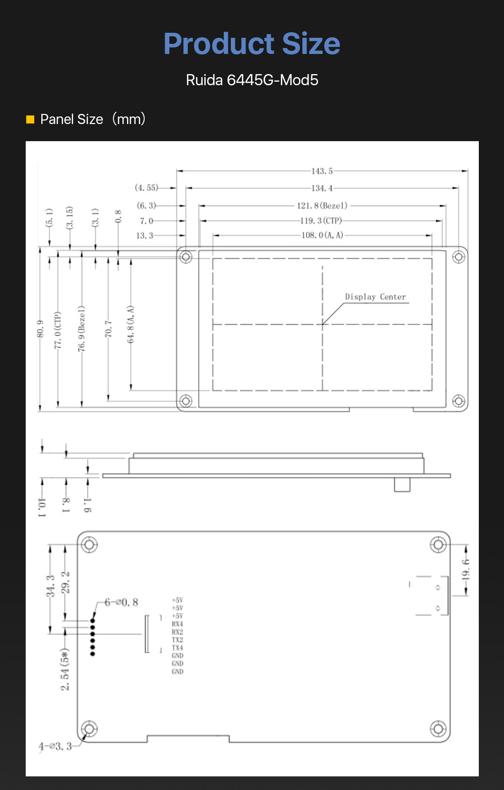 Ruida 6445G-Mod5 Controller Touch Screen DIY Panel