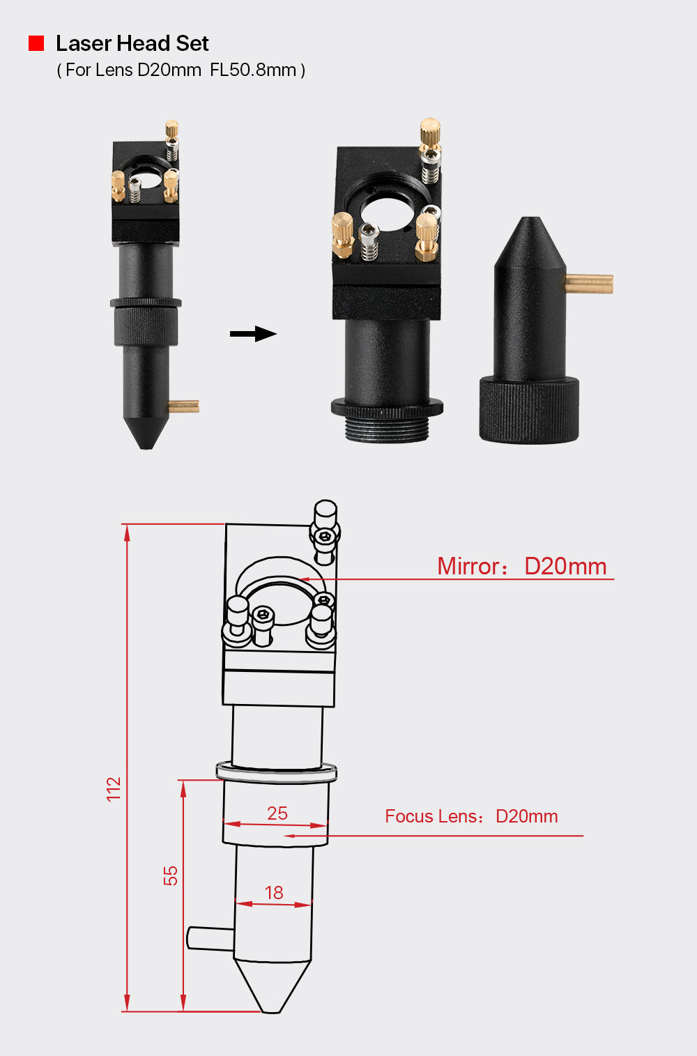K Series laser head Mirror Mount