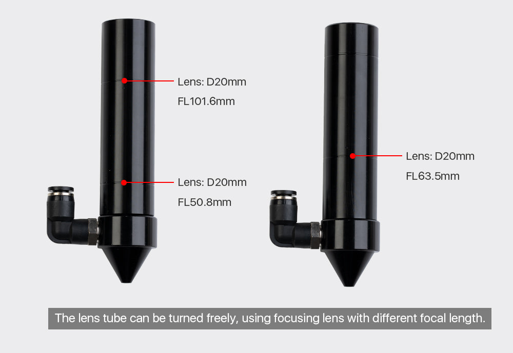 CO2 Laser Head Set + 1 Pcs Focus Lens18/20mm + 3 Pcs Reflective Mirror 25mm for CO2 Laser Engraving Cutting Machine