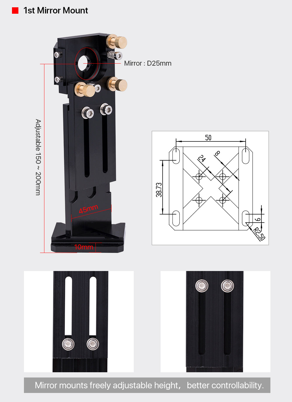 C Series CO2 Laser Head & 1ST Mirror Mount & 2ND Mirror Mount