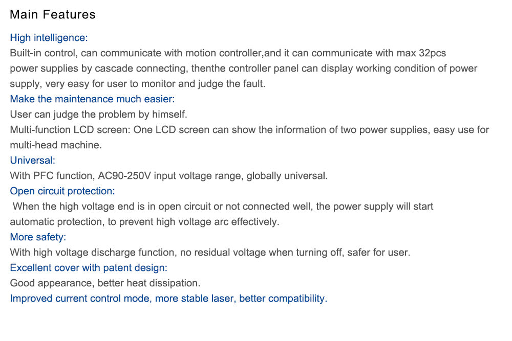 150-180W CO2 HY-Z系列Z150电源(选配屏)AC90-250V