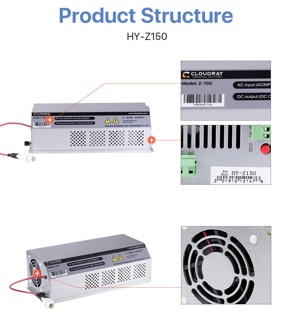 150-180W CO2 HY-Z系列Z150电源(选配屏)AC90-250V