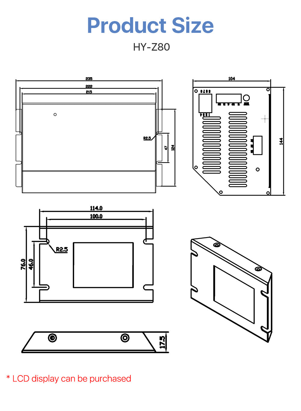 80-100W CO2 Laser Power Supply AC90-250V for CO2 Laser Engraving Cutting Machine