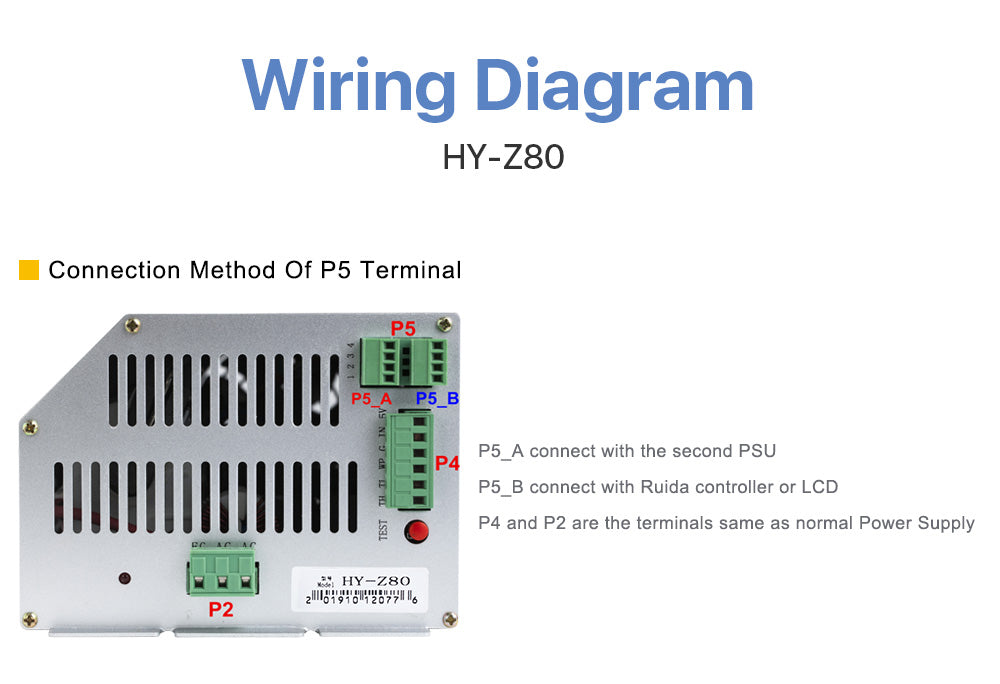 80-100W CO2 Laser Power Supply AC90-250V for CO2 Laser Engraving Cutting Machine