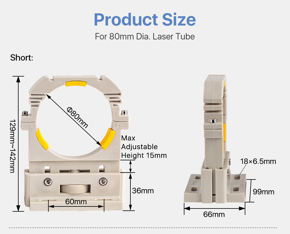 RECI Laser Tube Support Holder For Dia.60mm or 80mm
