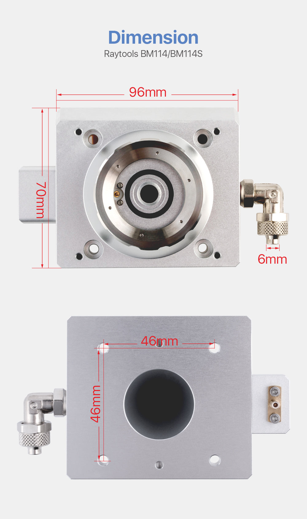 Original Nozzle Connector For Raytools BM114/BM114S Fiber Metal Cutting Head
