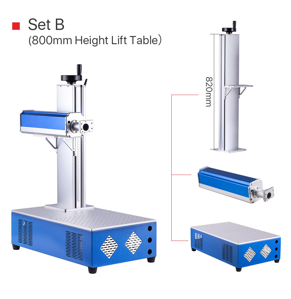 Cloudray Fiber Laser Cabinet Portable Marking Housing Set 500/800mm Auto-Lift for DIY 1064nm Fiber Marking Installation