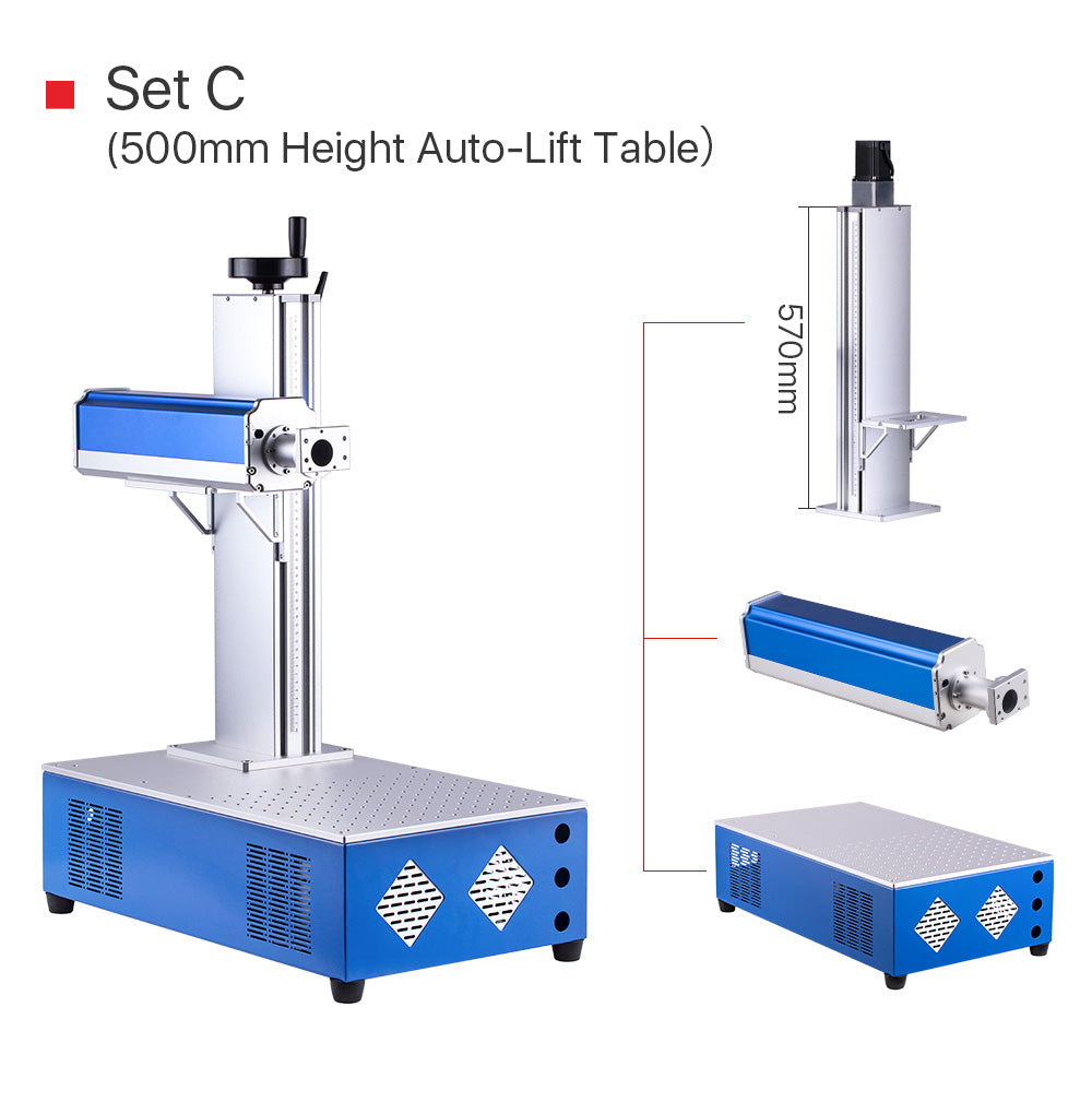 Cloudray Fiber Laser Cabinet Portable Marking Housing Set 500/800mm Auto-Lift for DIY 1064nm Fiber Marking Installation