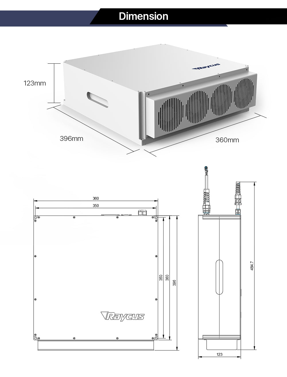 Raycus 70W-100W Q-switched Pulse Fiber Laser Source for 1064nm Laser Marking Machine(Oceana)