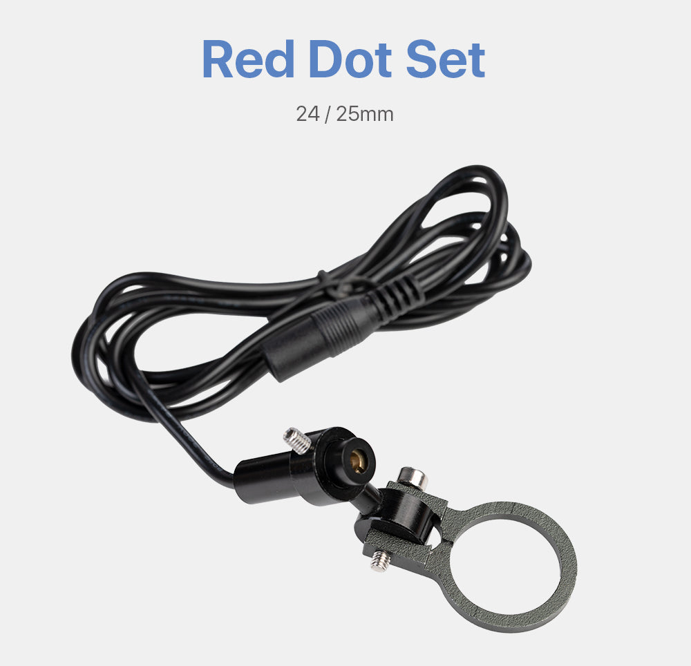 The red dot set is used for CO2 laser engraving and cutting. Holder diameter: 24.0, 25.0 mm Voltage: DC 5 V