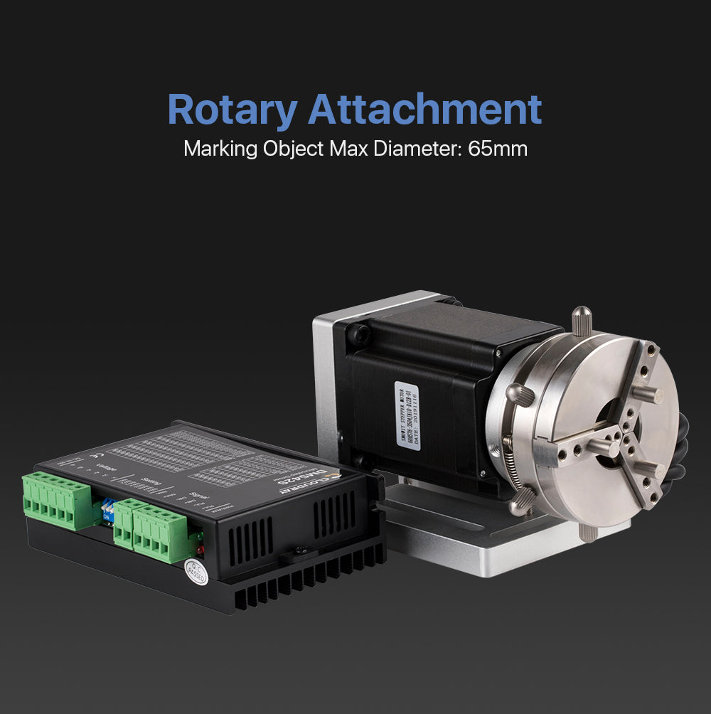 Rotary Attachment Marking Object Max Diameter 65mm with Driver DM542S for Fiber Laser Marking Machine or Co2 Engraving Machine