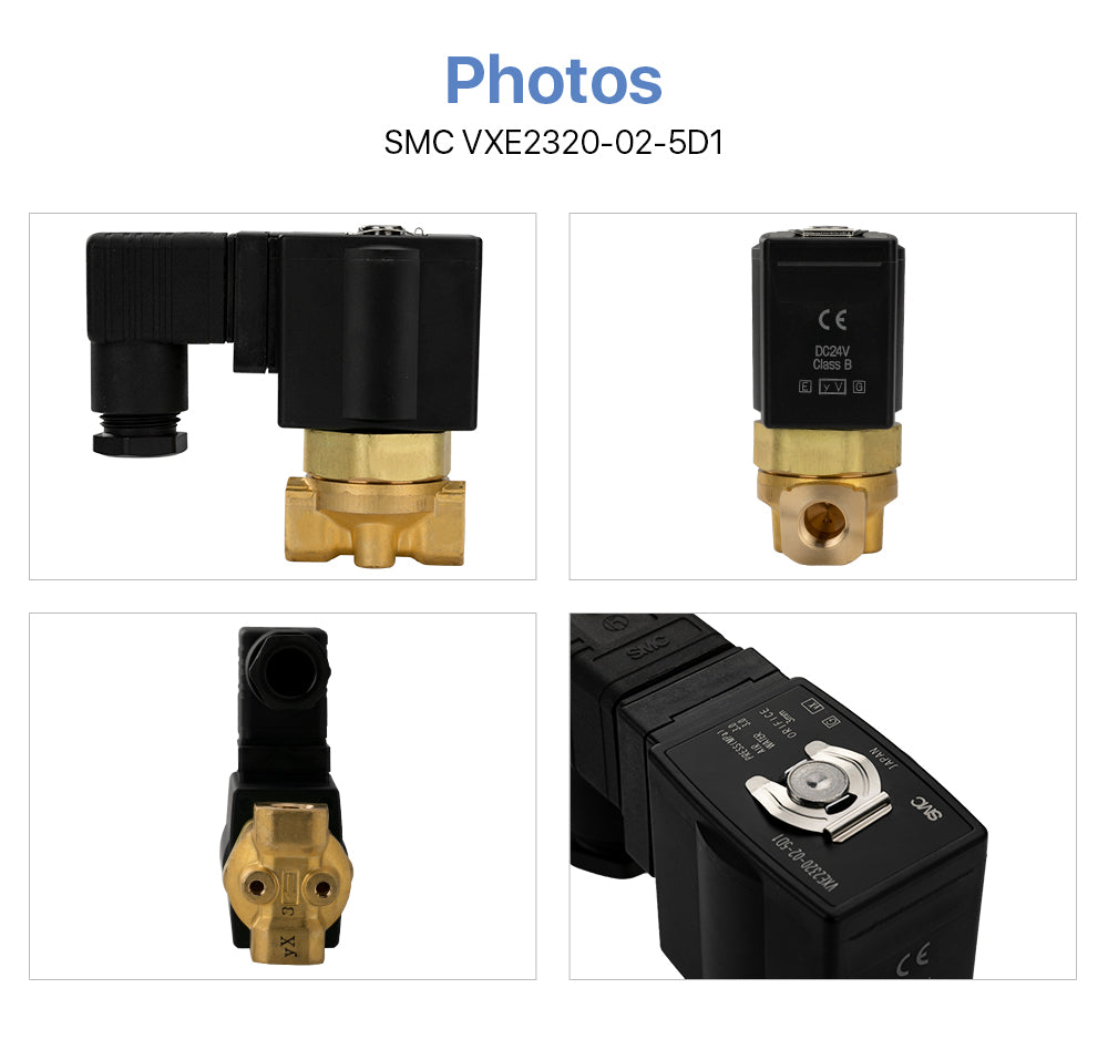 Cloudray Direct Operated 2 Port Solenoid Valve SMC VXE2330-02-5D1 Air Steam 3.0Mpa for the Fiber Cutting Machine Pneumatic System