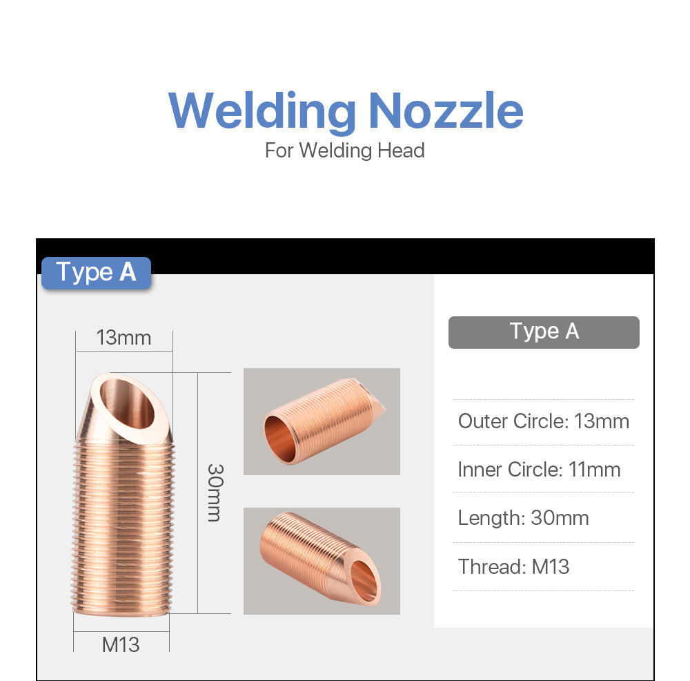 Welding nozzle Type A thread M13 with wire feed for welding head