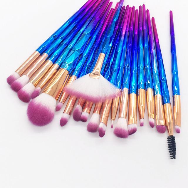 20 Piece Diamond Makeup Brush Set