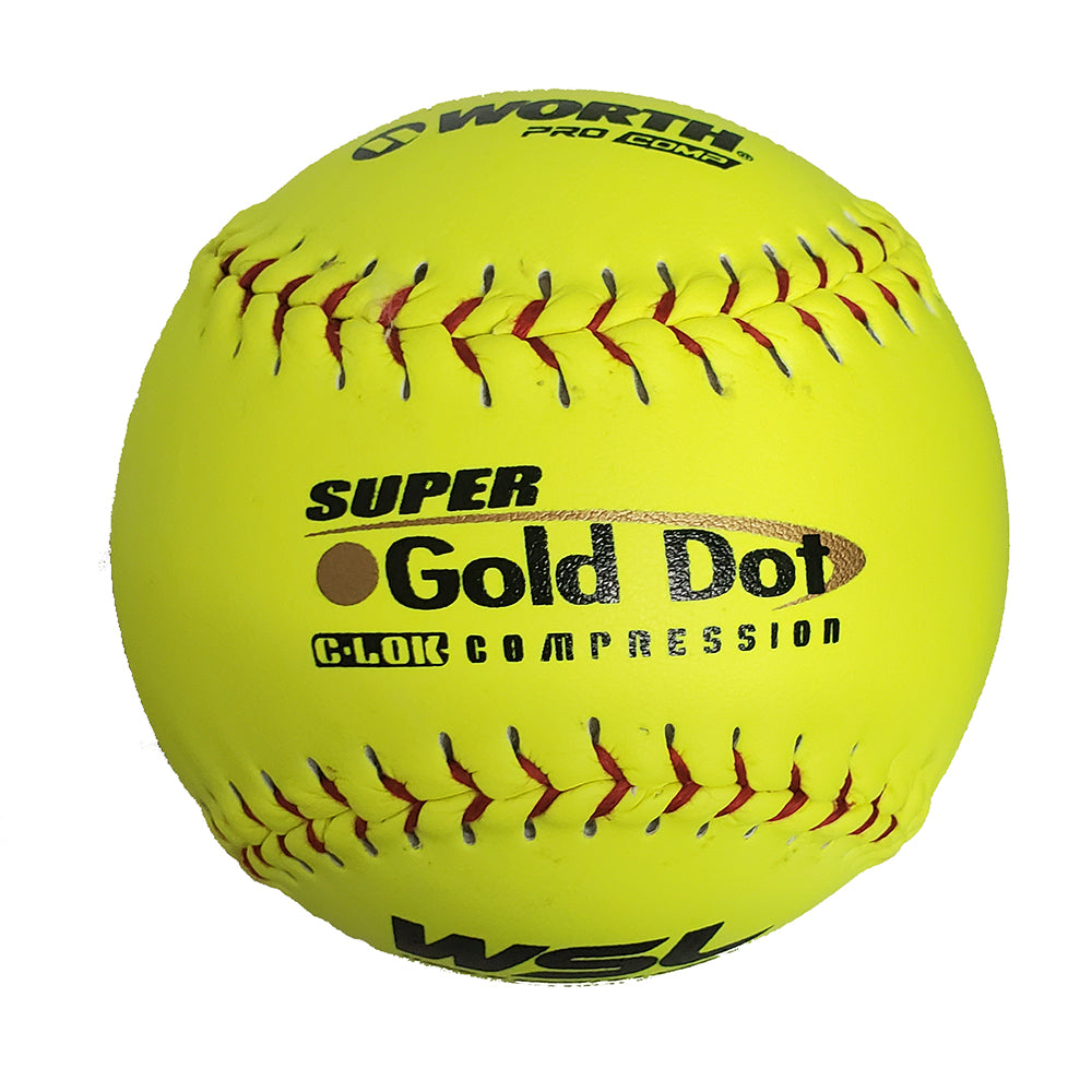 Worth WSL Pro Comp Cover Slowpitch Softballs 12 Inch (Dozen): YS44WSLC