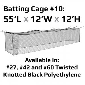 JUGS #10 Cage Twisted Knotted Polyethylene #42 Net 55 x 12 x 12: N2900