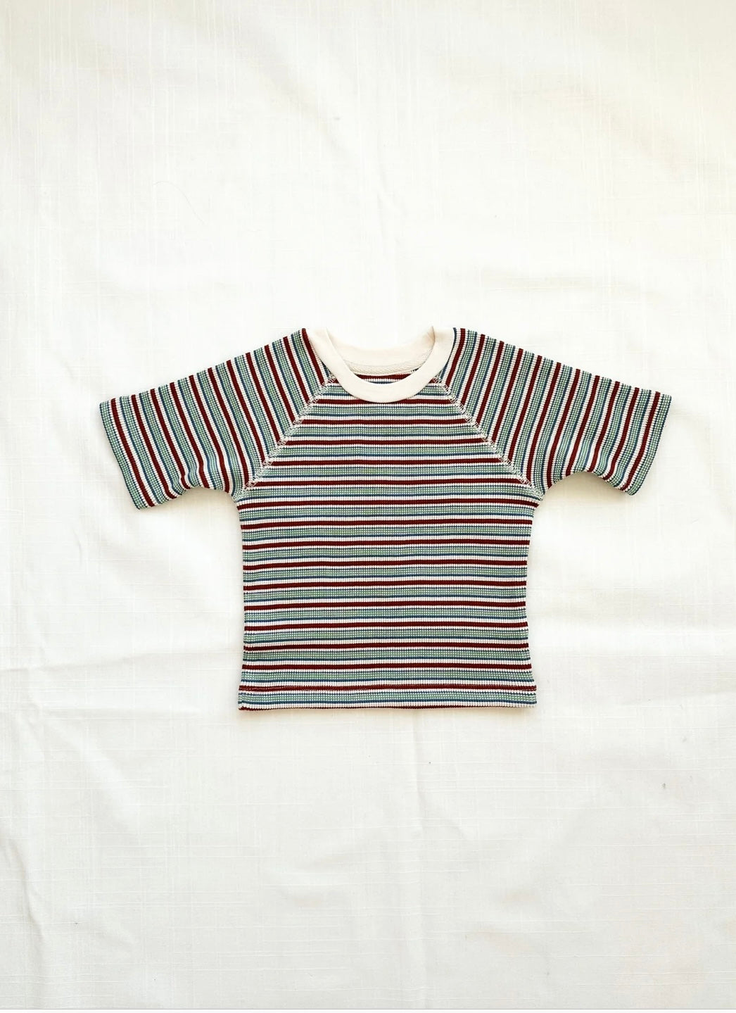 Fin & Vince Waffle Camp  Tee, Dune Stripe