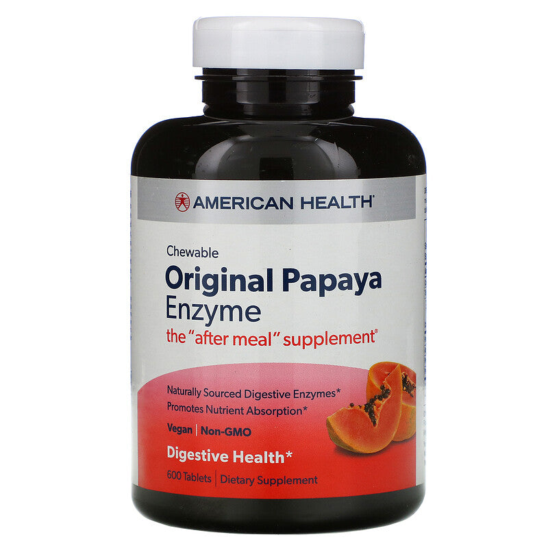 American Health Original Papaya Enzyme Chewable 600 Tablets