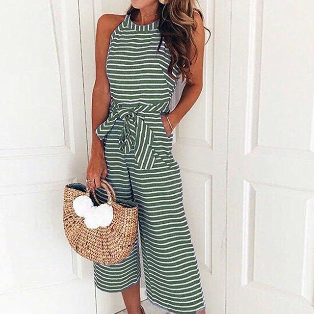 ALICIA Striped Jumpsuit