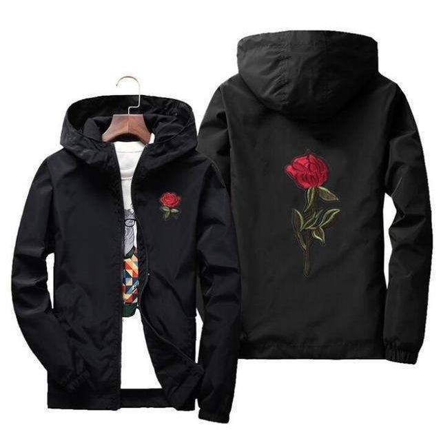 EMBROIDERY ROSE Windbreaker