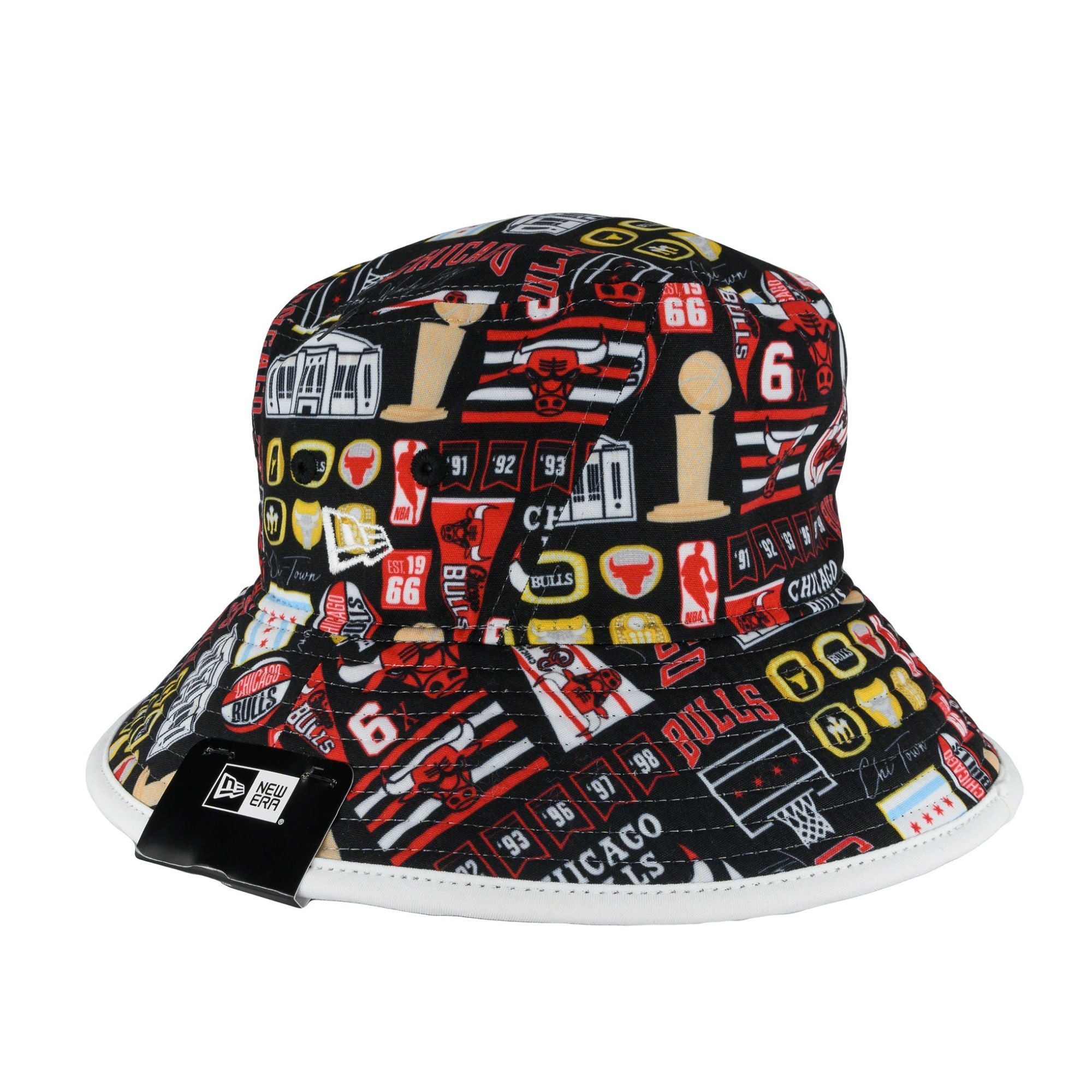 Chicago Bulls Black All Logos Bucket Hat