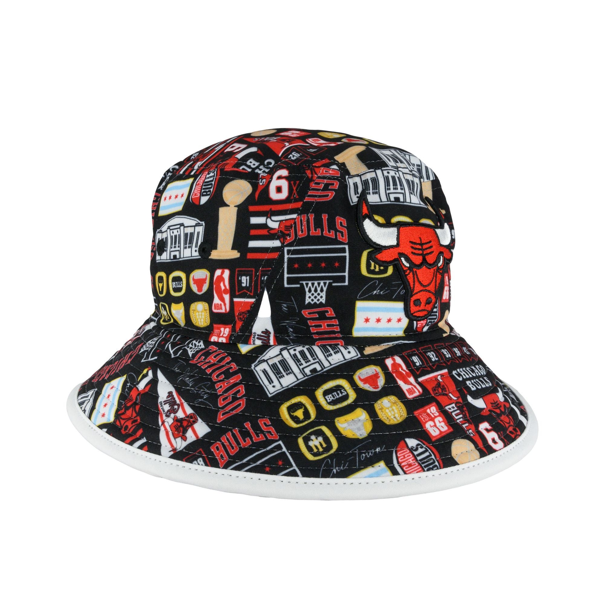 Chicago Bulls Black All Logos Bucket Hat