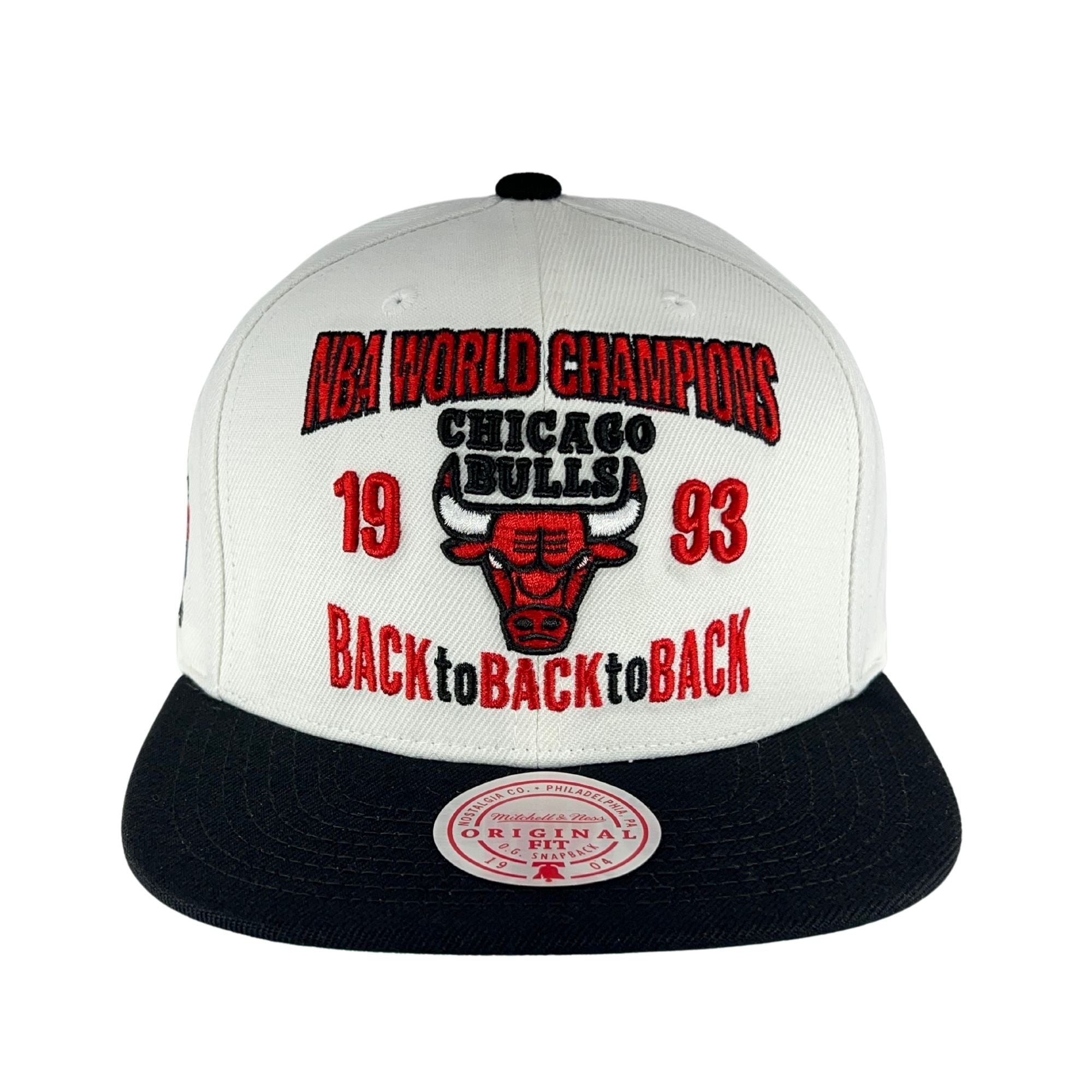 Chicago Bulls Back to Back to Back 1993 NBA Champs Snapback Hat