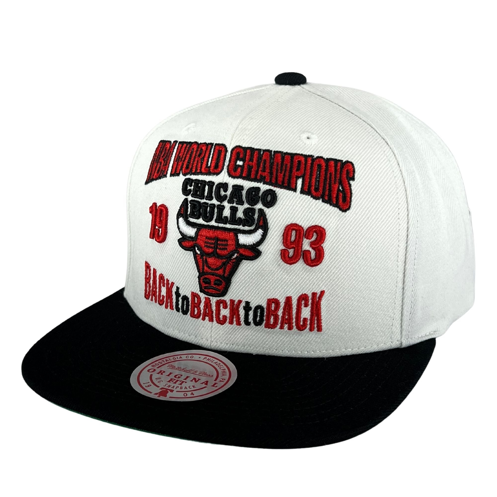 Chicago Bulls Back to Back to Back 1993 NBA Champs Snapback Hat