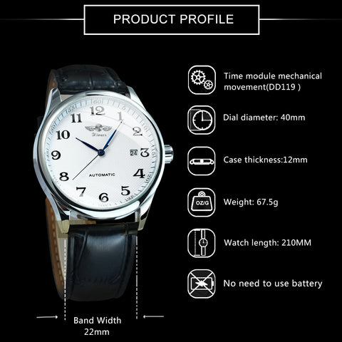WINNER Fashion Minimalist Automatic Mechanical Business Watch for 