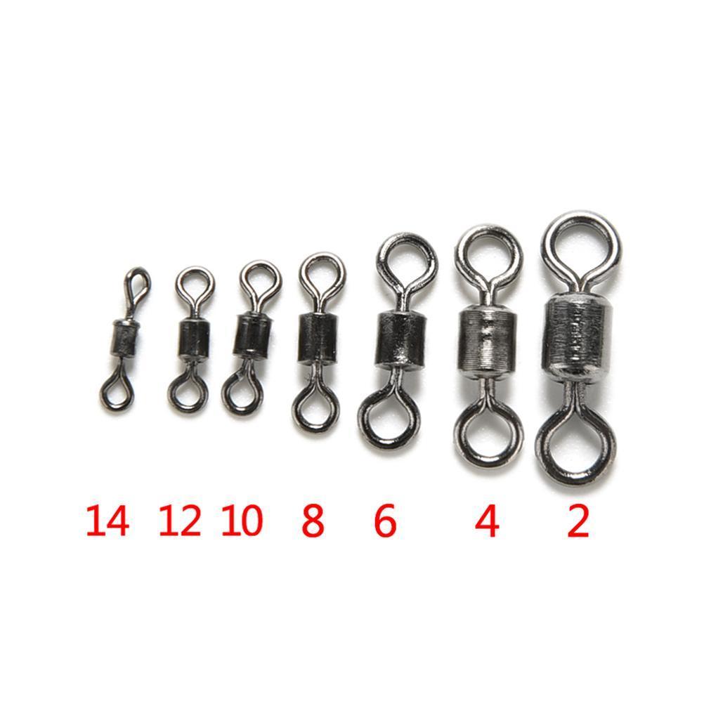 100Pcs Ball Bearing Swivel Solid Rings Fish Connector Round 8 Shape Eye