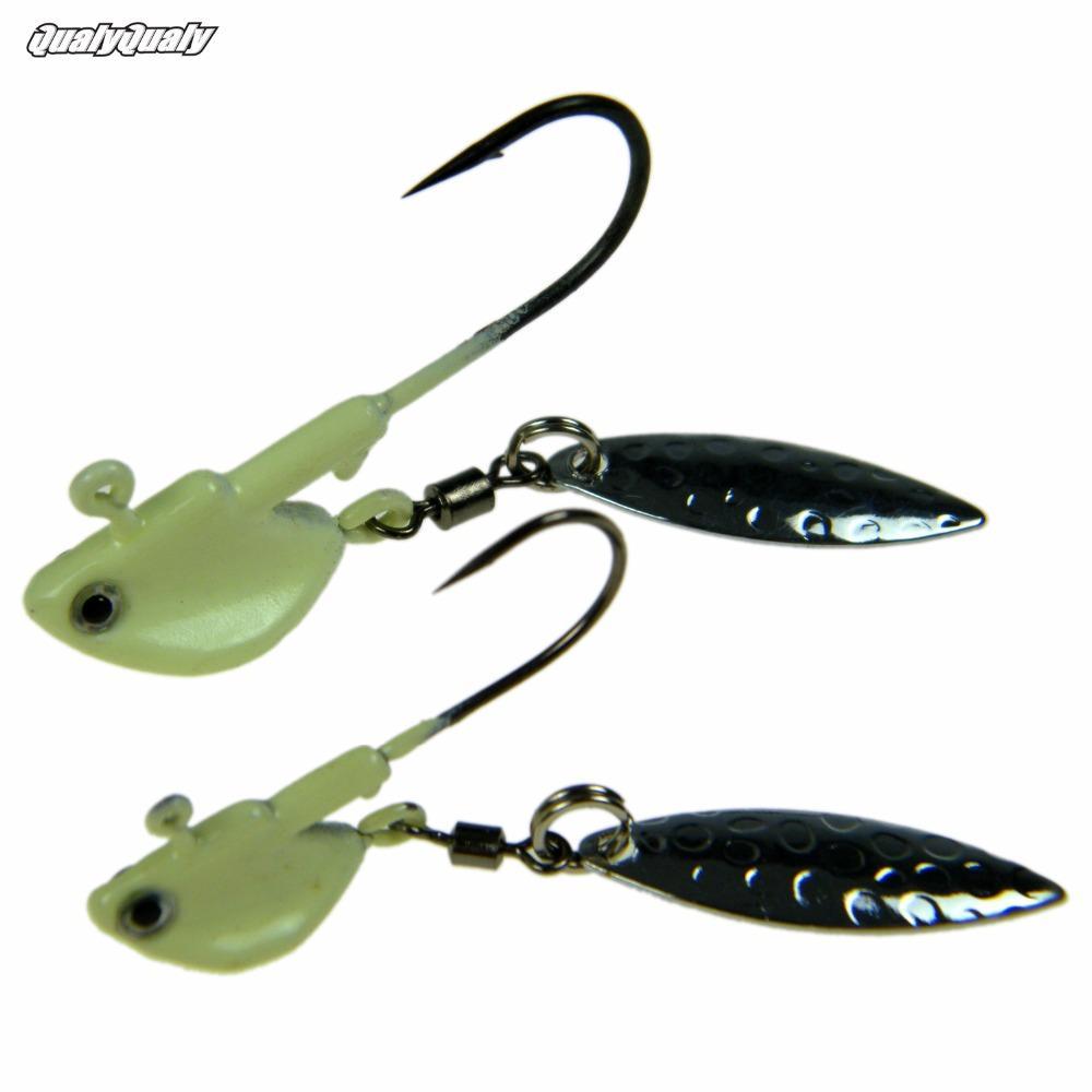 10Pcs 7G 3.5G Spinner Lure With Rolling Barrel Swivel Luminous Bait Lures Glow