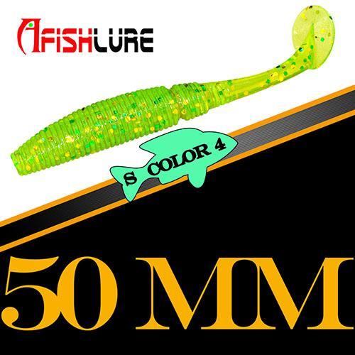 15Pcs/Lot Afish Paddle Tail Soft 50Mm 1G T Tail Fishy Smell Worms Bass Sea