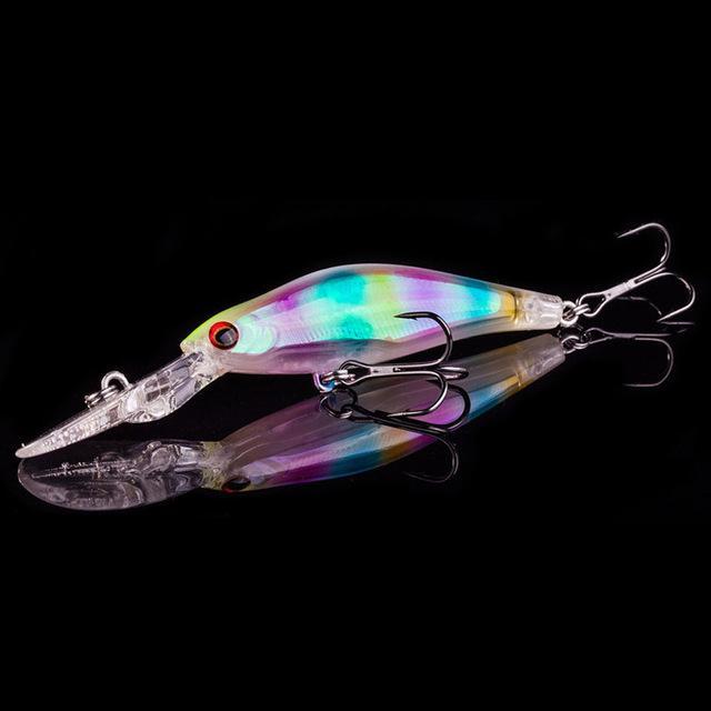 1Pcs Lifelike Minnow 9Cm 7.3G Fishing Hard Bait Crank Tackle 8# Hooks