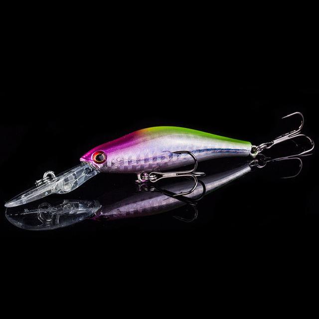 1Pcs Lifelike Minnow 9Cm 7.3G Fishing Hard Bait Crank Tackle 8# Hooks