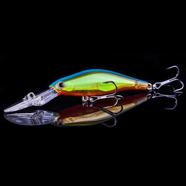 1Pcs Lifelike Minnow 9Cm 7.3G Fishing Hard Bait Crank Tackle 8# Hooks