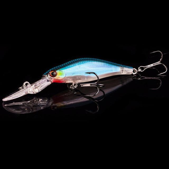 1Pcs Lifelike Minnow 9Cm 7.3G Fishing Hard Bait Crank Tackle 8# Hooks