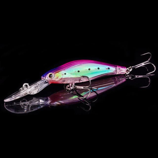 1Pcs Lifelike Minnow 9Cm 7.3G Fishing Hard Bait Crank Tackle 8# Hooks