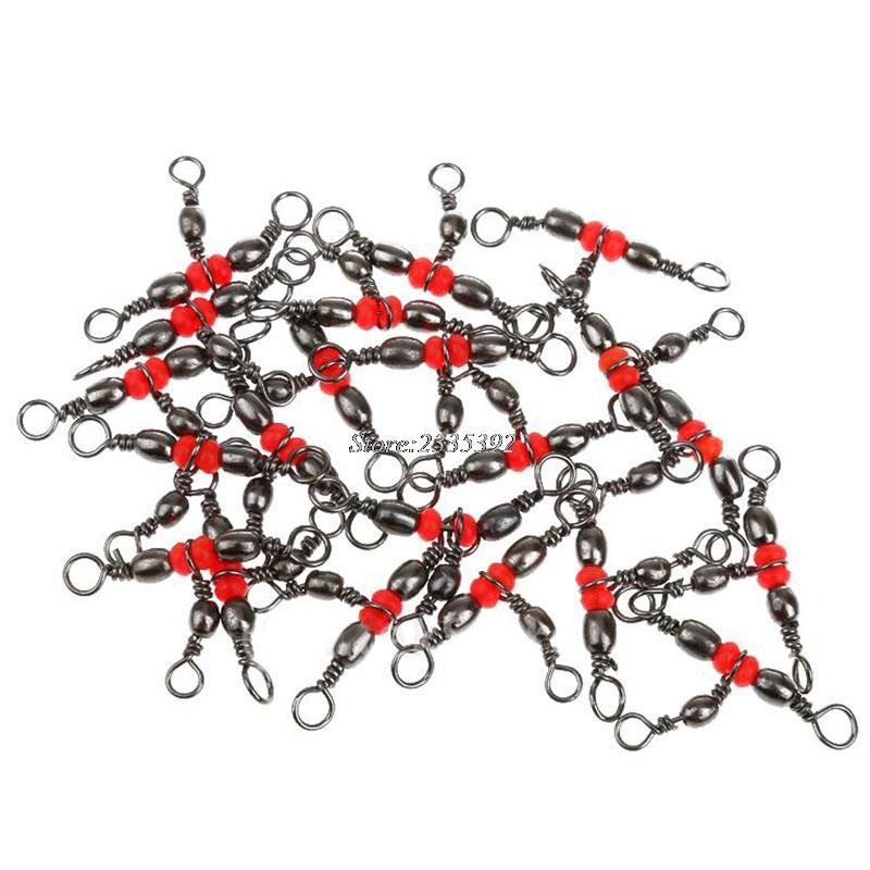 20Pcs Triple Fishing Swivel 3 Way Swivel Ring Fishhook Lure Line Connectors