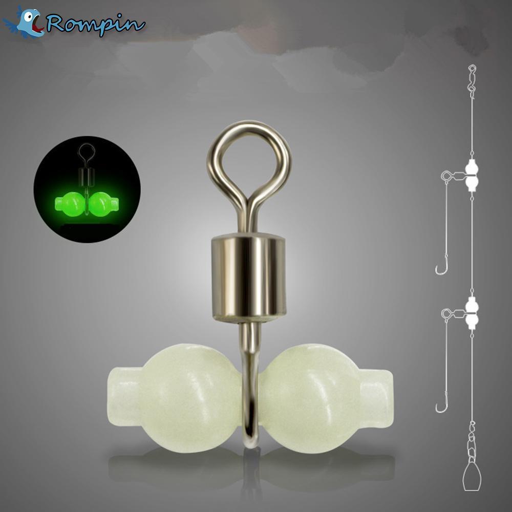 30Pcs/Lot Luminous 3 Way Fishing Swivels Rolling Swivels Sea Fishing Tackle