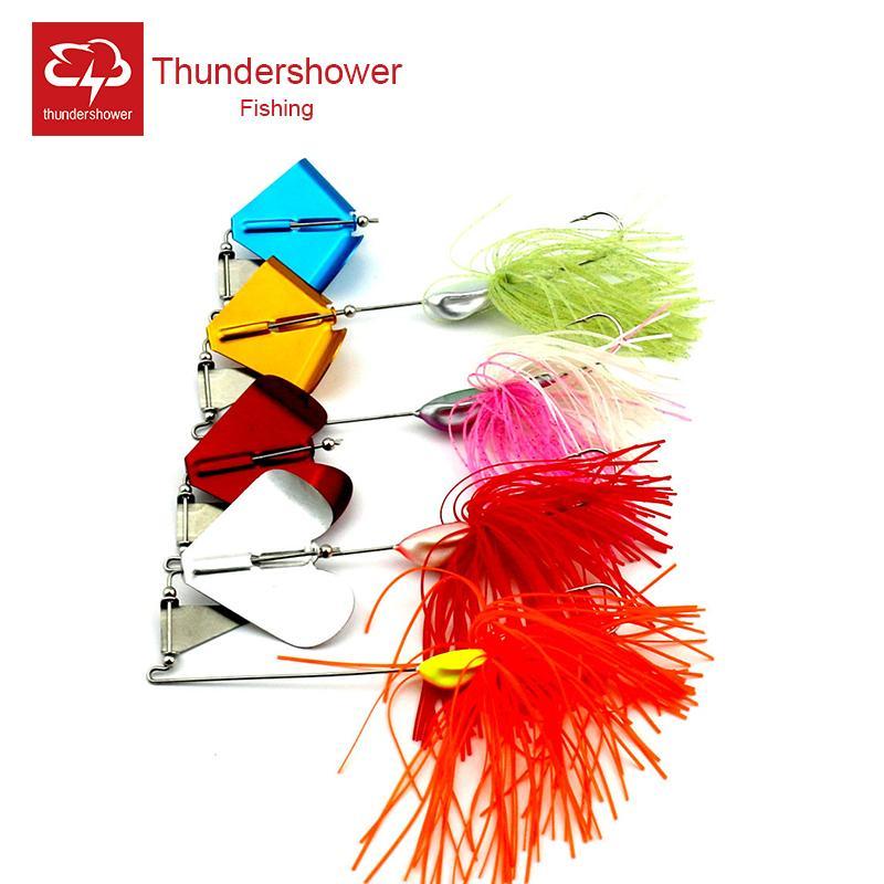 4Pcs Buzzbait Metal Spinner Bait Feather Sound Bass Bait Flying Lure Fishing